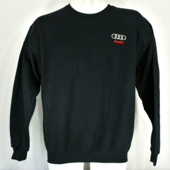 AUDI Logo Car Dealership Black Sweatshirt Employee Uniform Shirt Size S Small - Picture 1 of 8